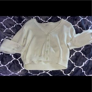 Light sage green cropped sweater.